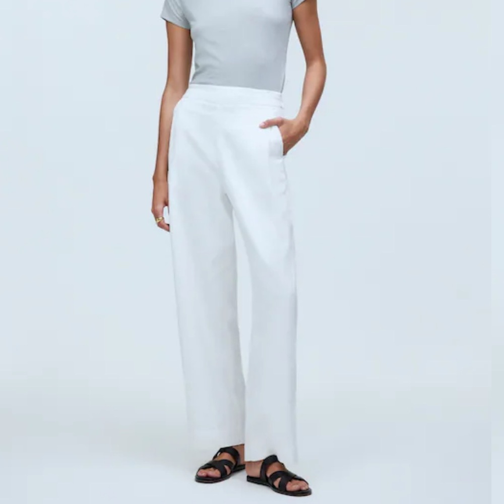 Madewell White Wide-Leg Pants